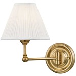 Classic No.1 Swing Arm Wall Sconce - Aged Brass / Off White