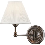 Classic No.1 Swing Arm Wall Sconce - Distressed Bronze / Off White