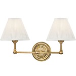 Classic No.1 Two Light Wall Sconce - Aged Brass / Off White