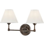 Classic No.1 Two Light Wall Sconce - Distressed Bronze / Off White