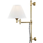 Classic No.1 Swing Arm Plug-in Wall Sconce - Aged Brass / Off White
