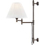 Classic No.1 Swing Arm Plug-in Wall Sconce - Distressed Bronze / Off White