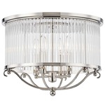 Glass No.1 Semi Flush Ceiling Light - Polished Nickel / Clear