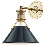 Painted No.2 Wall Sconce - Aged Brass / Darkest Blue