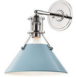 Painted No.2 Wall Sconce - Polished Nickel / Blue Bird