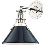 Painted No.2 Wall Sconce - Polished Nickel / Darkest Blue