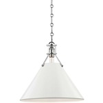 Painted No.2 Pendant - Polished Nickel / Off White