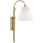 Curves No.1 Plug-in Wall Sconce - Aged Brass / Off White