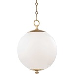 Sphere No.1 Pendant - Aged Brass / Opal