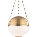 Sphere No.2 Pendant - Aged Brass / Opal
