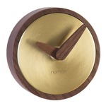 Atomo Wall Clock - Polished Brass / Walnut