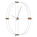 Delmori Wall Clock - White / Walnut