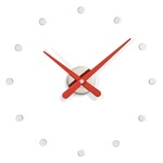 Rodon Mini Wall Clock - Chrome / Red