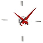 Puntos Suspensivos Wall Clock - Chrome / Red