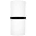 Harrow Wall Sconce - Black / White Opal