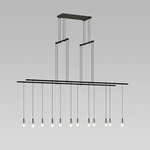 Suspenders Two Tier Tandem Pendant with Half Etched Cylinder - Satin Black
