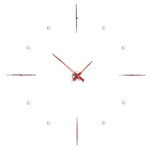 Mixto I Wall Clock - Chrome / Red