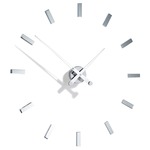 Tacon I Wall Clock - Chrome / White