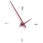 Tacon L Wall Clock - Chrome / Red