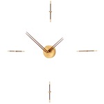 Mini Merlin Wall Clock - Polished Brass / Walnut
