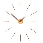 Mini Merlin Wall Clock - Polished Brass / Walnut