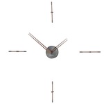 Mini Merlin Wall Clock - Graphite Steel / Walnut