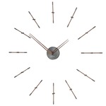 Mini Merlin Wall Clock - Graphite Steel / Walnut