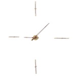 Merlin G Wall Clock - Polished Brass / Walnut