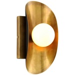 Hopper Wall Light - Dark Vintage Brass / Opal