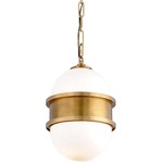 Broomley Pendant - Antique Brass / Opal