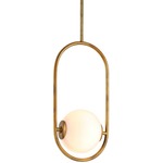 Everley Pendant - Vintage Brass / Opal