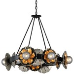 Magic Garden Chandelier - Bronze Leaf Black Graphite / Smoke