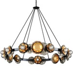 Magic Garden Chandelier - Bronze Leaf Black Graphite / Smoke