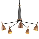 Utopia Chandelier - Black / Acacia Wood