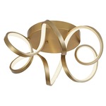Synergy Ceiling Flush Light - Antique Brass / White