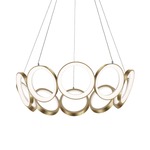 Oros Chandelier - Antique Brass / White