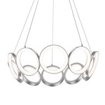 Oros Chandelier - Antique Silver / White