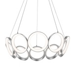 Oros Chandelier - Antique Silver / White