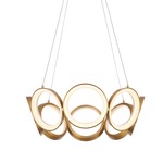 Oros Chandelier - Antique Brass / White