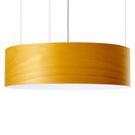 Gea Slim Pendant - Brushed Nickel / Yellow Wood