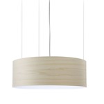 Gea Slim Pendant - Brushed Nickel / Ivory White Wood
