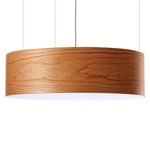 Gea Slim Pendant - Brushed Nickel / Natural Cherry Wood