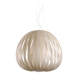 Poppy Pendant - Brushed Nickel / Ivory White Wood