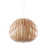 Poppy Pendant - Brushed Nickel / Natural Beech Wood