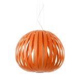 Poppy Pendant - Brushed Nickel / Orange Wood