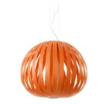 Poppy Pendant - Brushed Nickel / Orange
