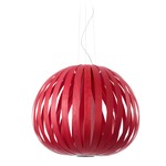 Poppy Pendant - Brushed Nickel / Red Wood