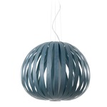 Poppy Pendant - Brushed Nickel / Blue Wood