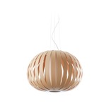 Poppy Pendant - Brushed Nickel / Natural Beech Wood