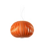 Poppy Pendant - Brushed Nickel / Orange Wood